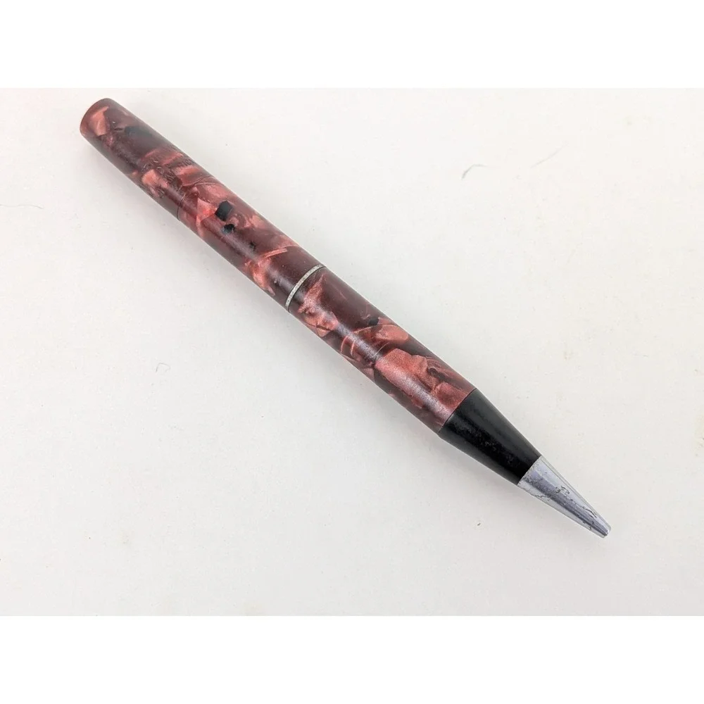 Vintage WATERMAN'S RED MARBLE RIPPLE TWIST MECHANICAL PENCIL 4 1/4